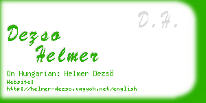 dezso helmer business card